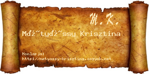 Mátyássy Krisztina névjegykártya