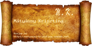 Mátyássy Krisztina névjegykártya